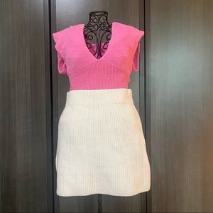 Zara cream knit skirt